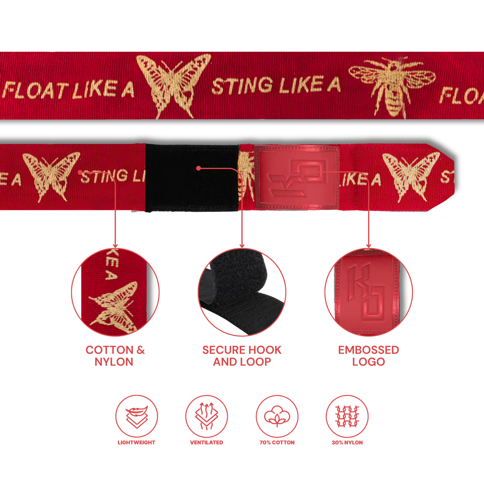 Float like a Butterfly Sting like a Bee Boxing Hand Wraps | KoStudio.co
