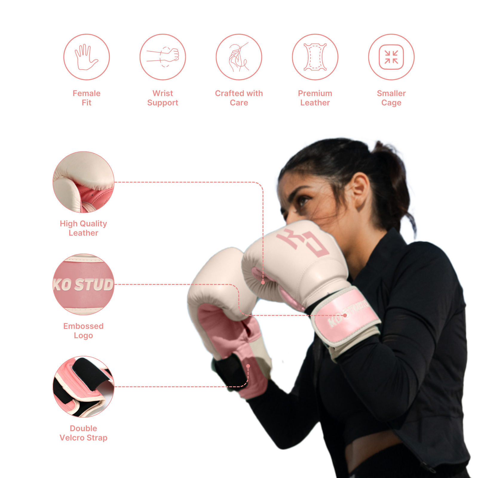 Ladies pink boxing gloves online