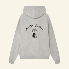 Boxing Girl Grey Hoodie